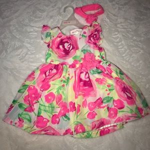 Pink floral dress